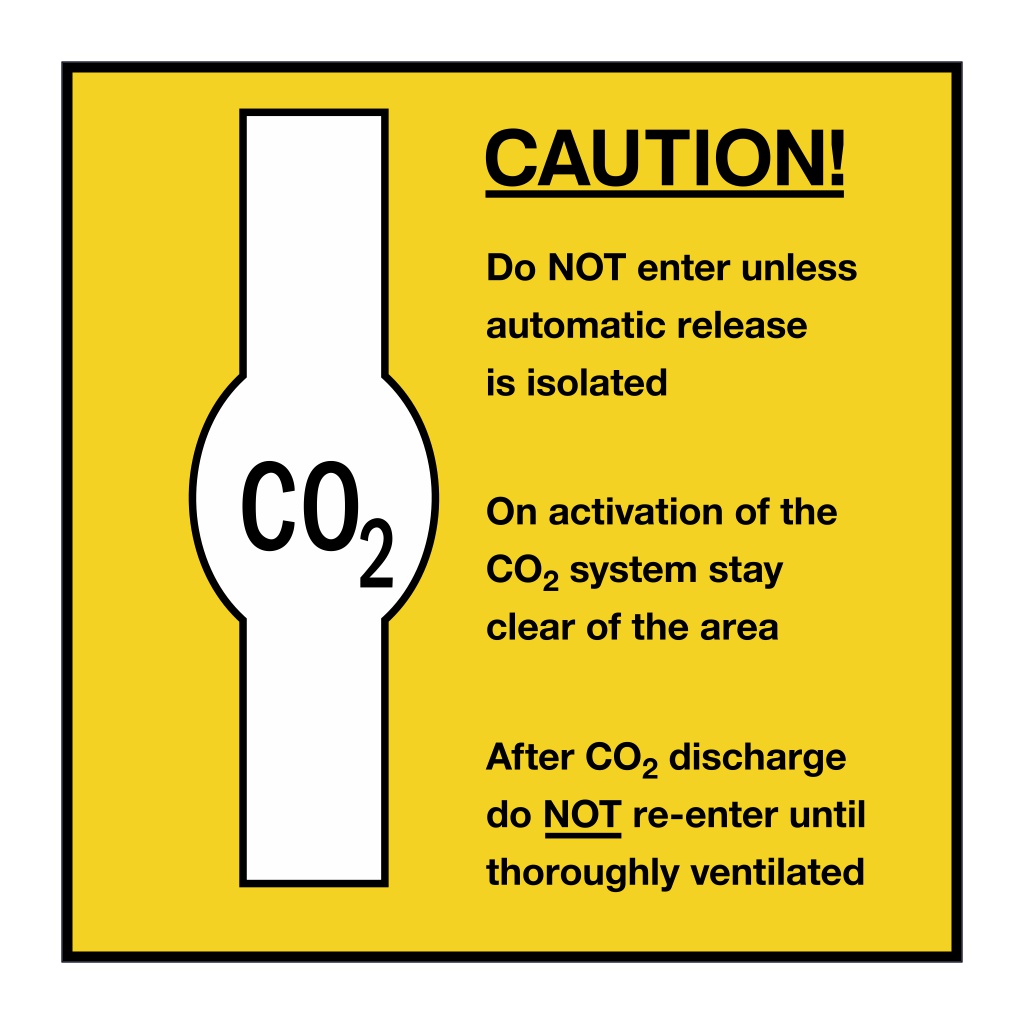 Caution CO2 (no alarm) sign