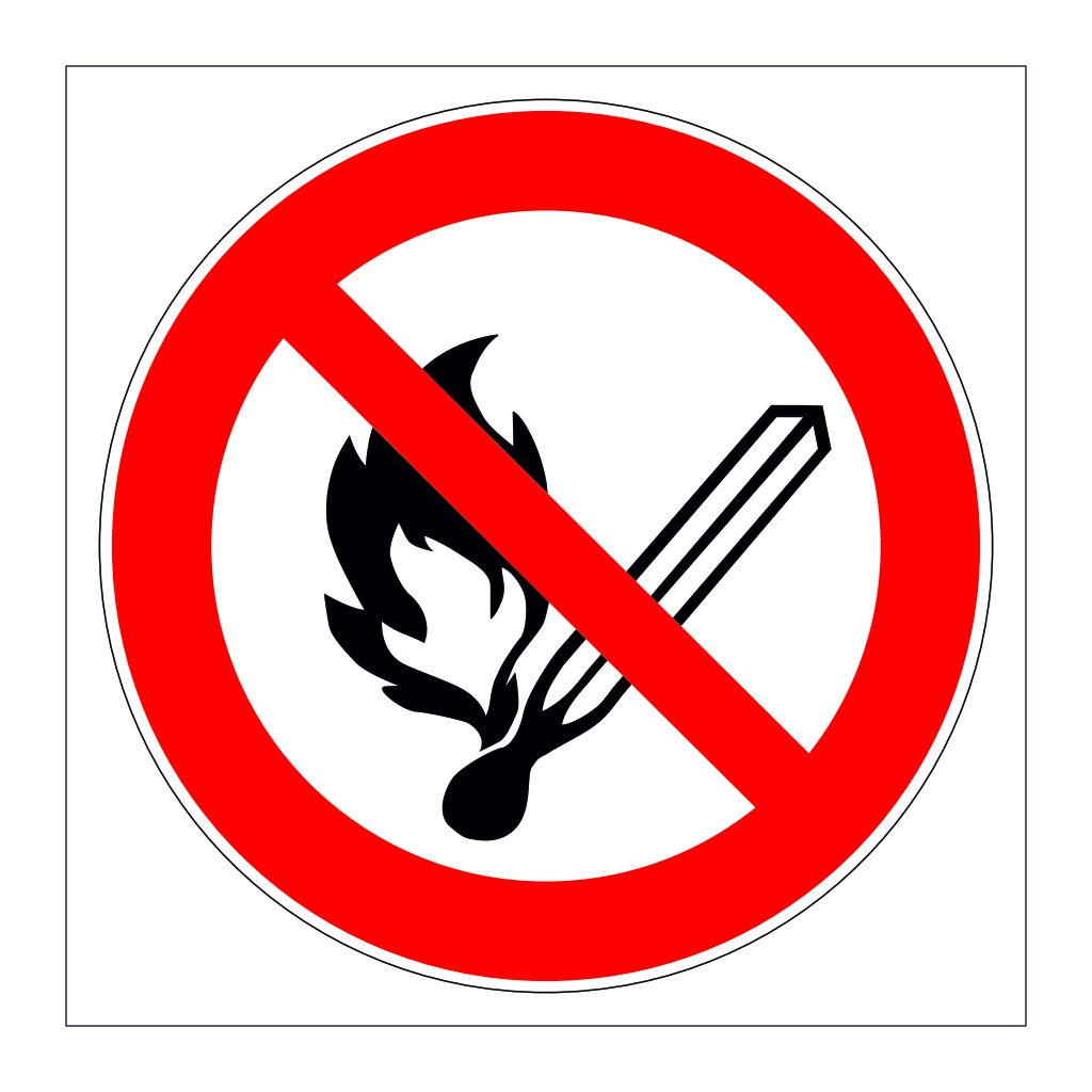 No naked lights symbol (Marine Sign)