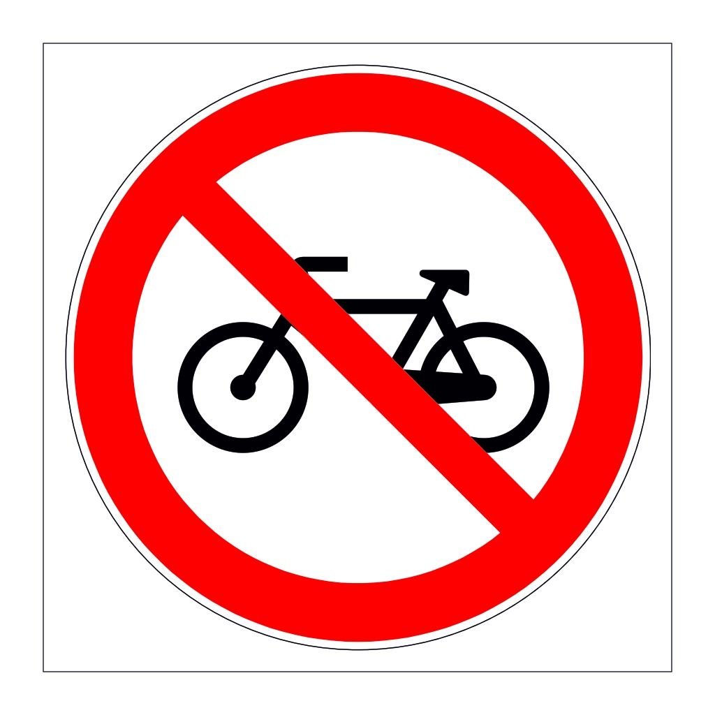 No bicycles symbol (Marine Sign)