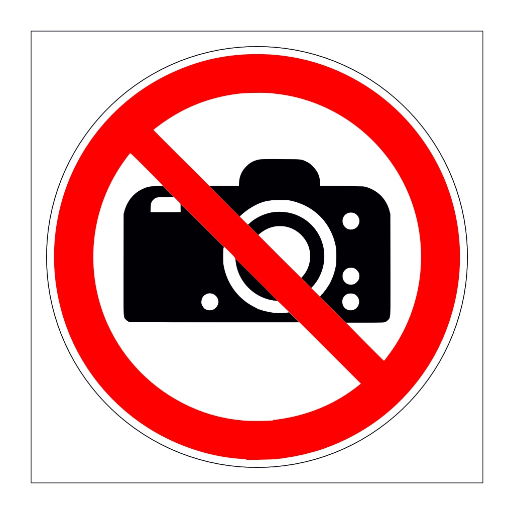 No photography cameras symbol (Marine Sign)