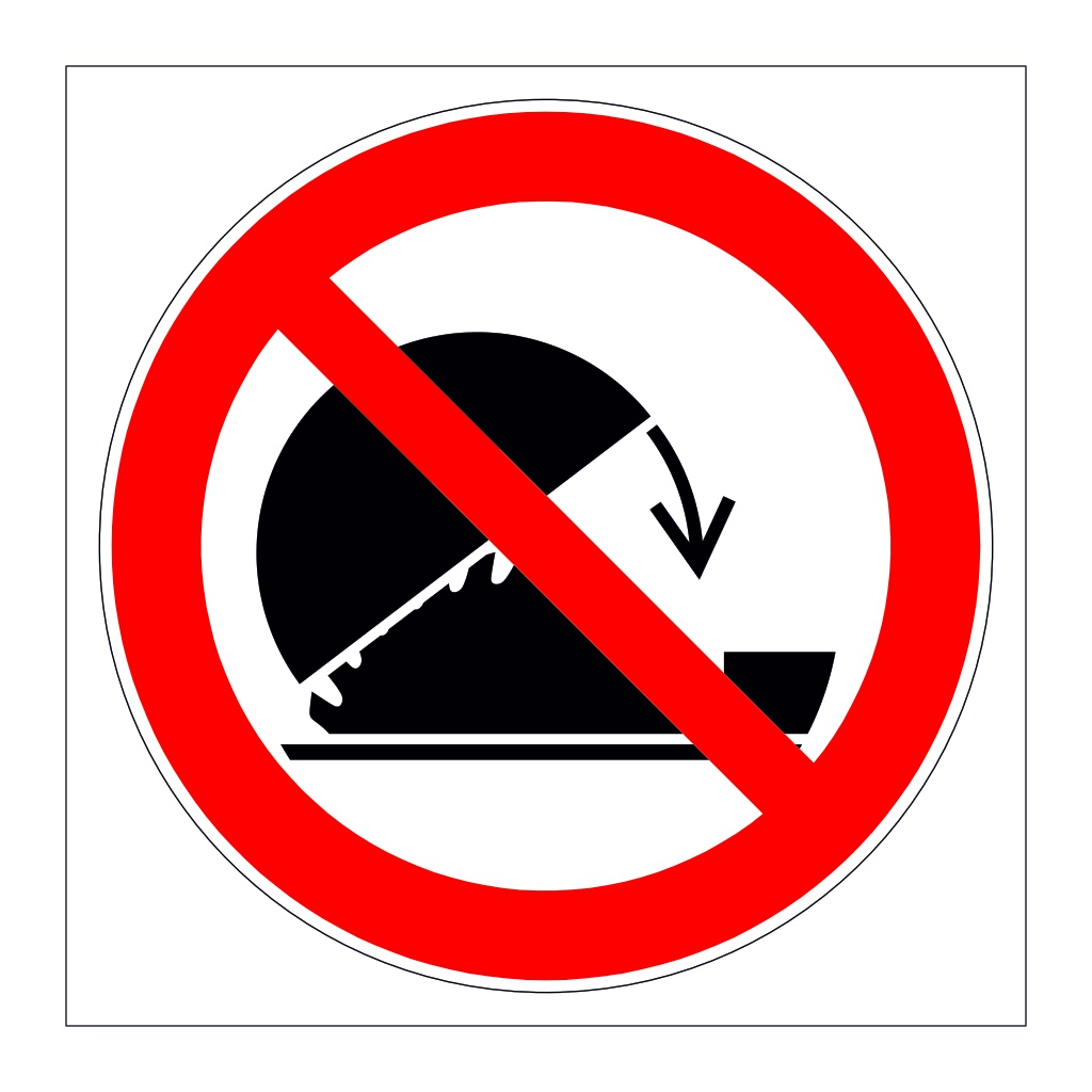 Do not use unless guards are in position symbol (Marine Sign)