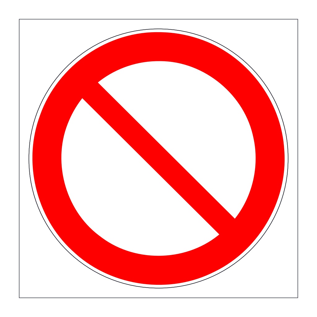 General prohibition symbol only (Marine Sign)