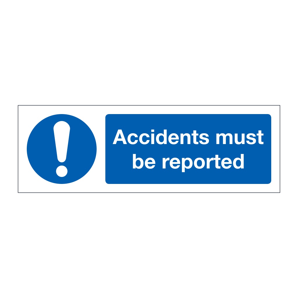 Accidents must be reported (Marine Sign)
