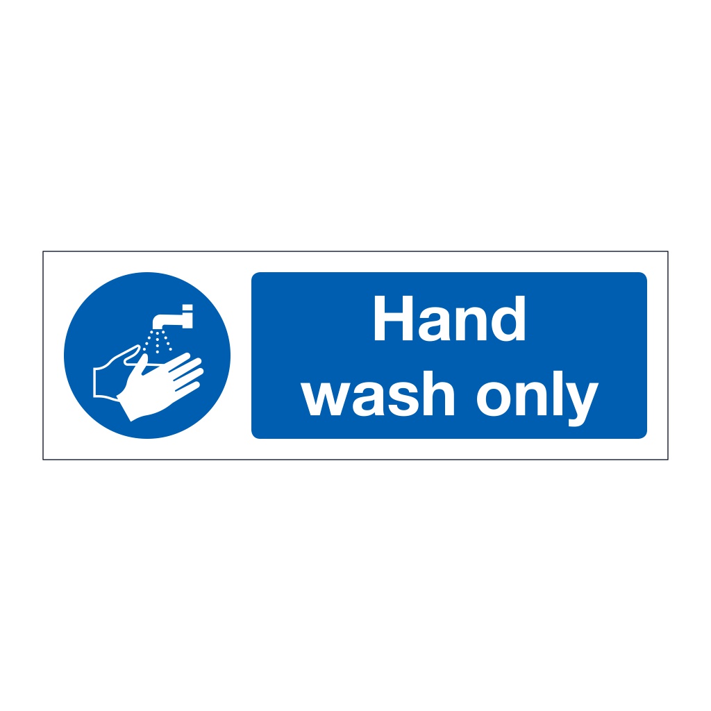 Hand wash only (Marine Sign)