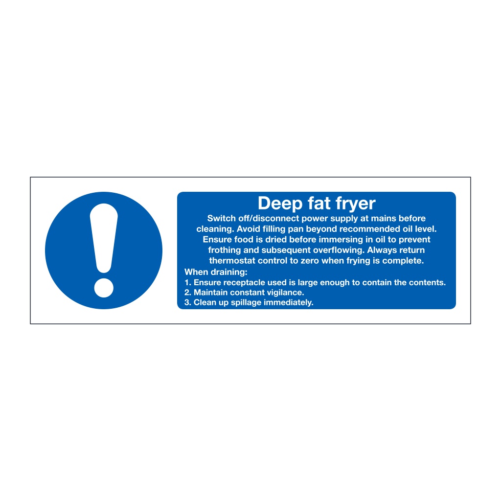 Deep fat fryer instructions (Marine Sign)