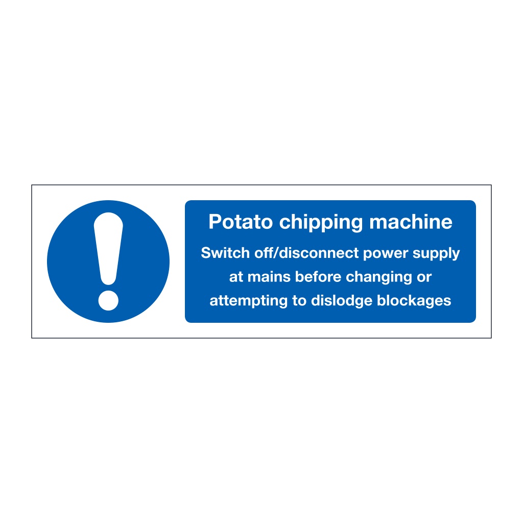 Potato chipping machine instructions (Marine Sign)