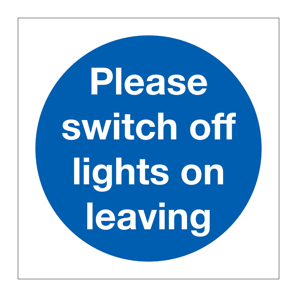 Please switch off lights on leaving (Marine Sign)