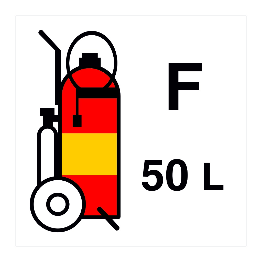 50L Wheeled foam fire extinguisher (Marine Sign)