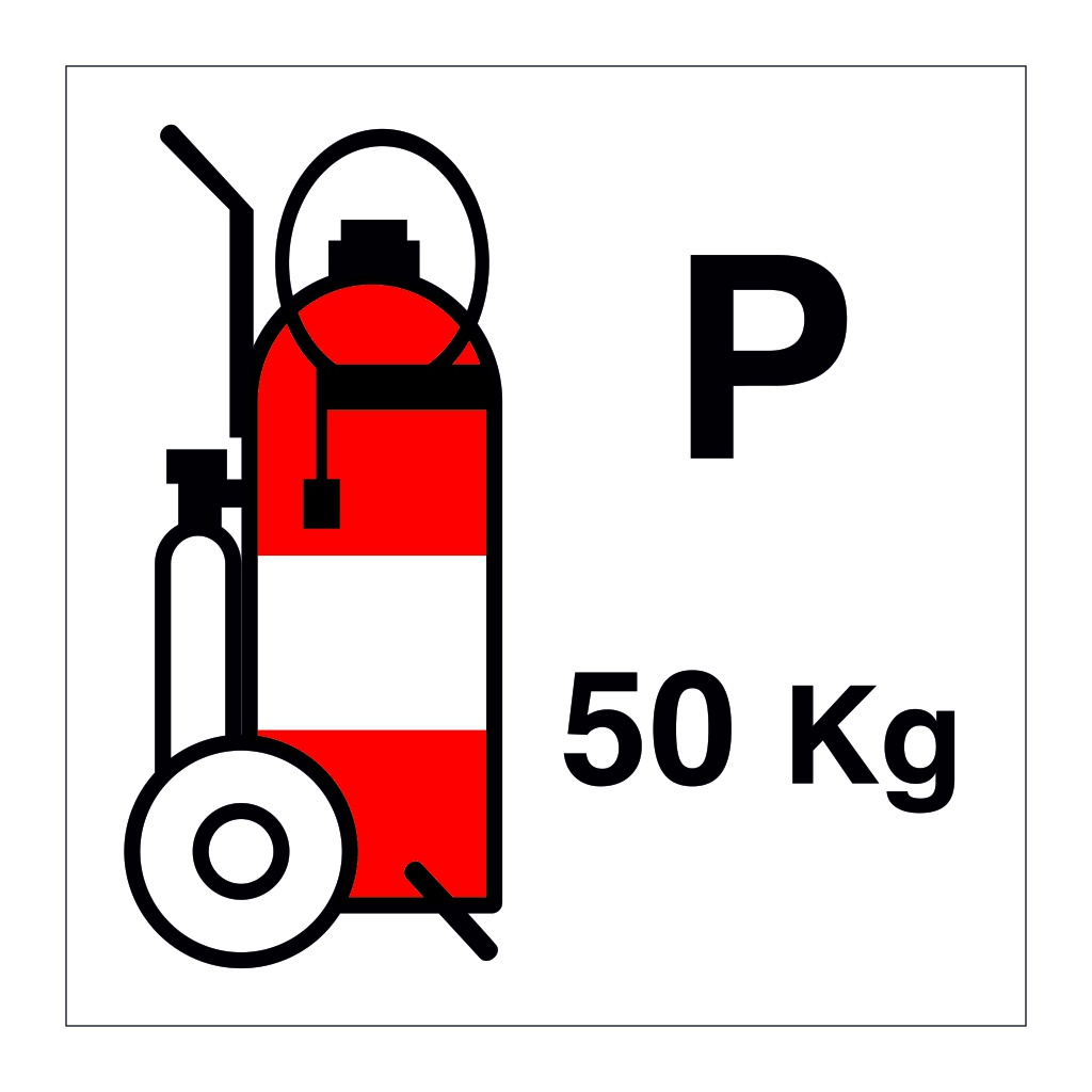 50kg Wheeled powder fire extinguisher (Marine Sign)