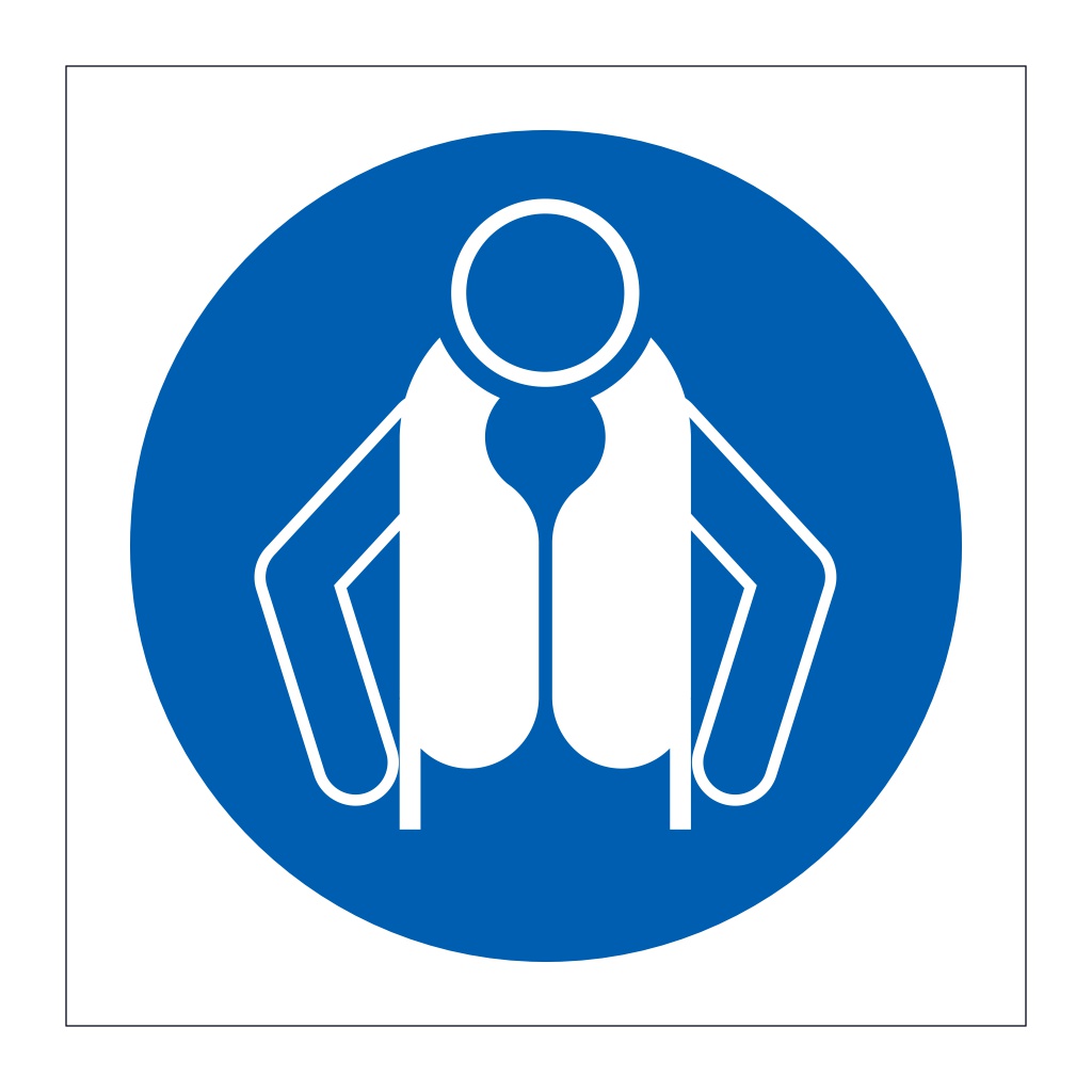 Lifejackets must be worn symbol (Marine Sign)