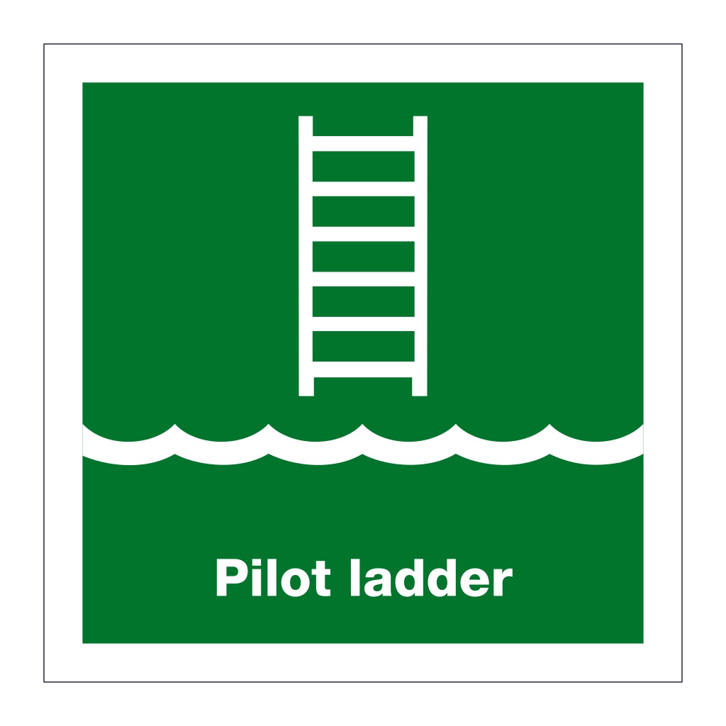 Pilot ladder with text (Marine Sign)