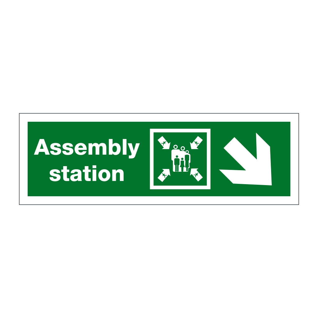 Assembly station arrow down right (Marine Sign)