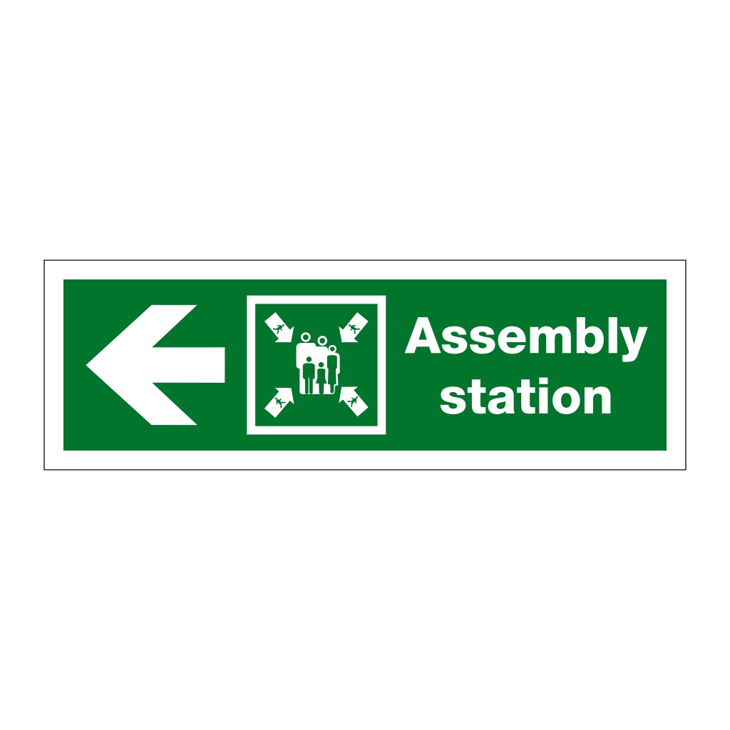 Assembly station arrow left (Marine Sign)