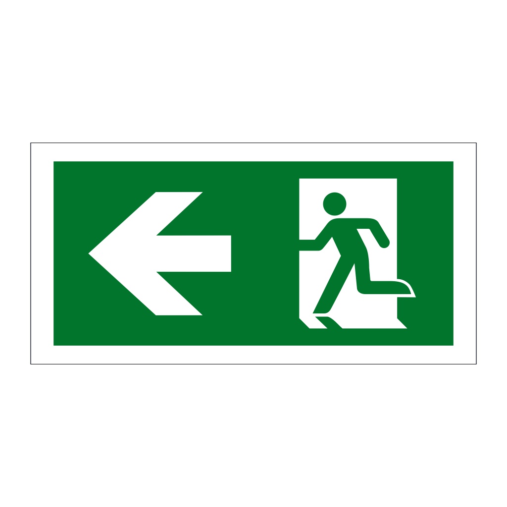 Evacuation route Running man with arrow left (Marine Sign)