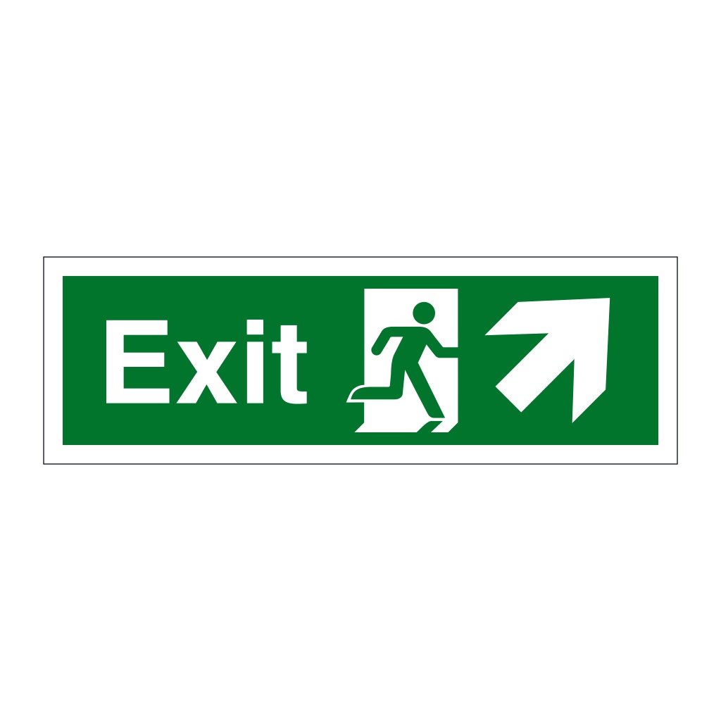 Exit Running man with arrow up right (Marine Sign)