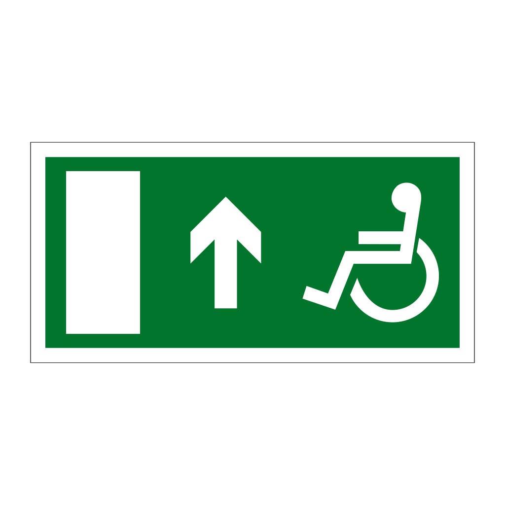 Escape route Wheelchair with arrow up (Marine Sign)