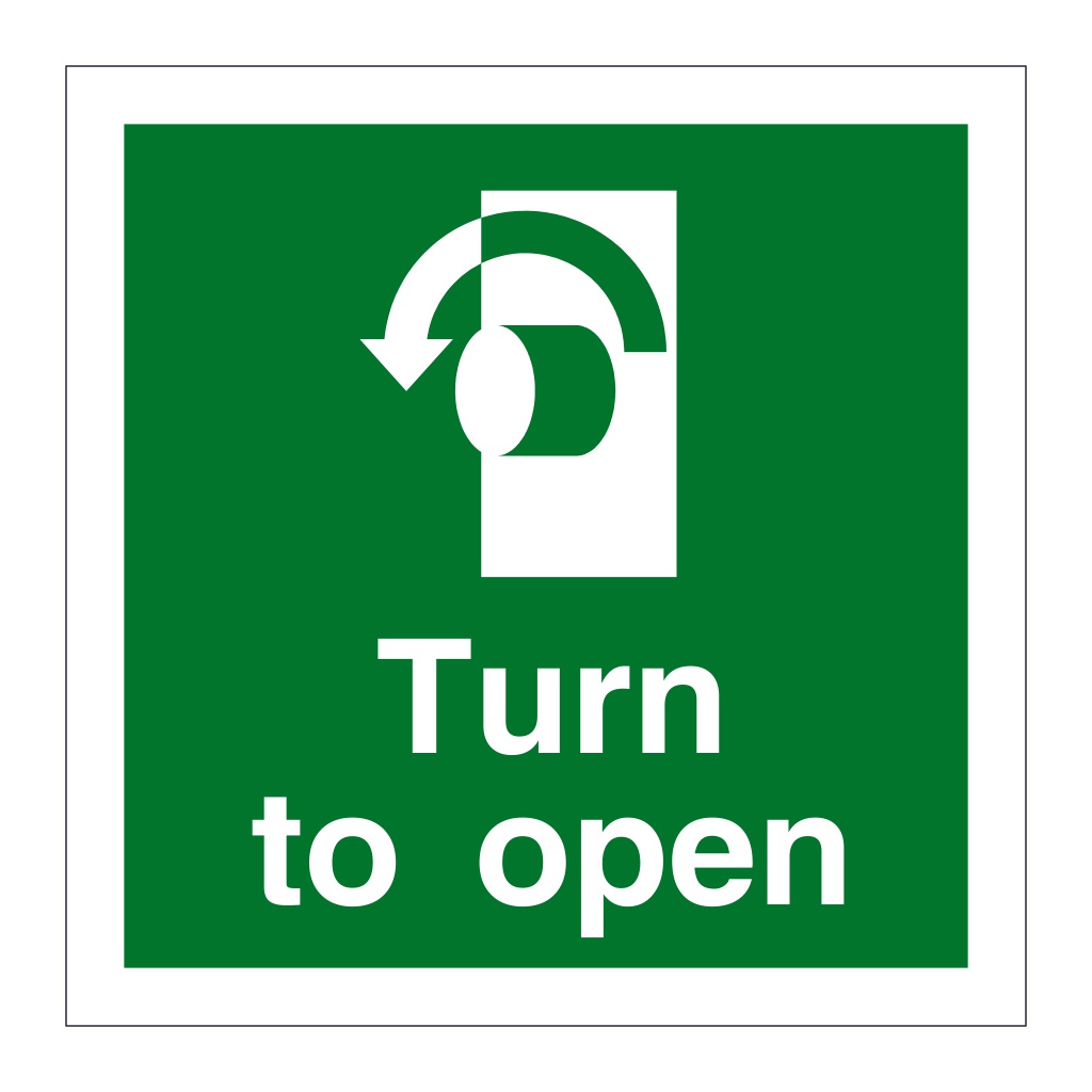 Turn to open anti clockwise (Marine Sign)