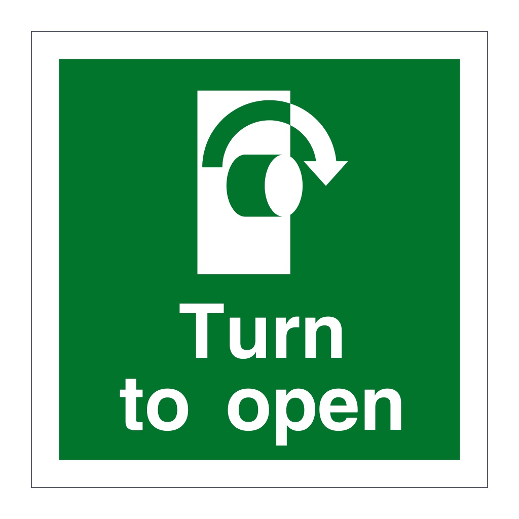 Turn to open clockwise (Marine Sign)