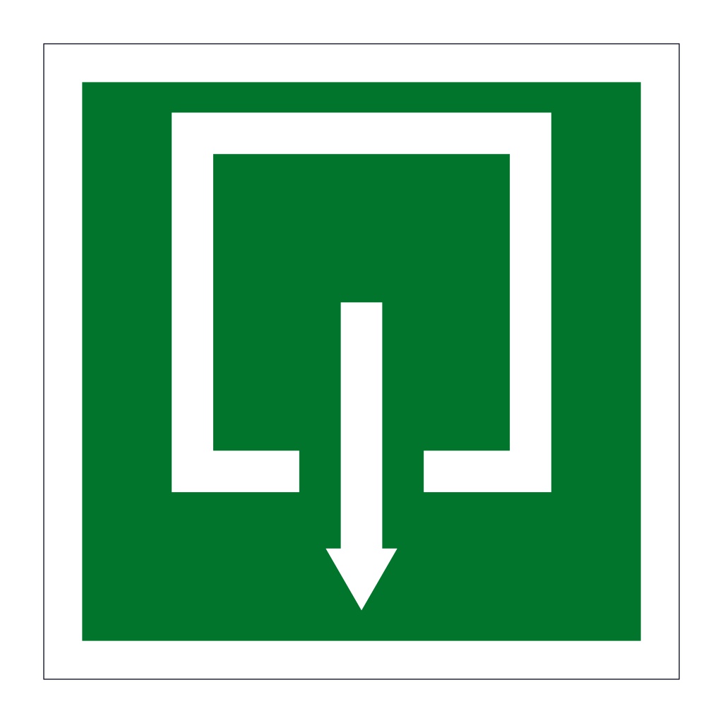 Evacuation from a room inside building symbol (Marine Sign)