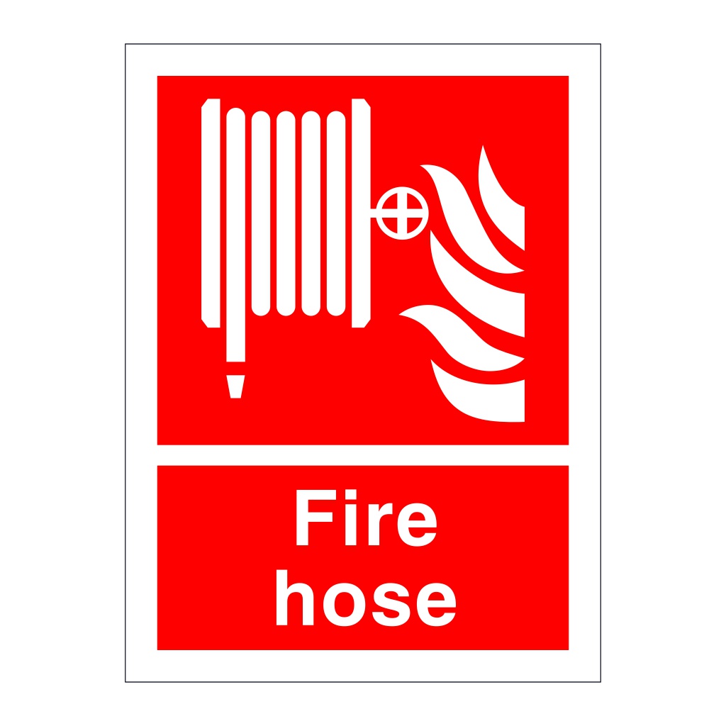 Fire hose with text (Marine Sign)