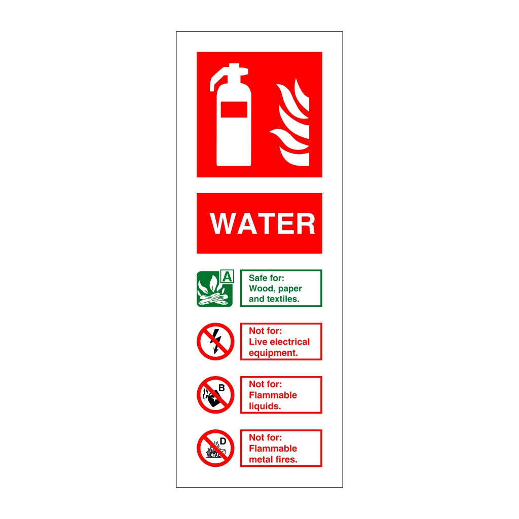 Water Fire extinguisher Identification (Marine Sign)