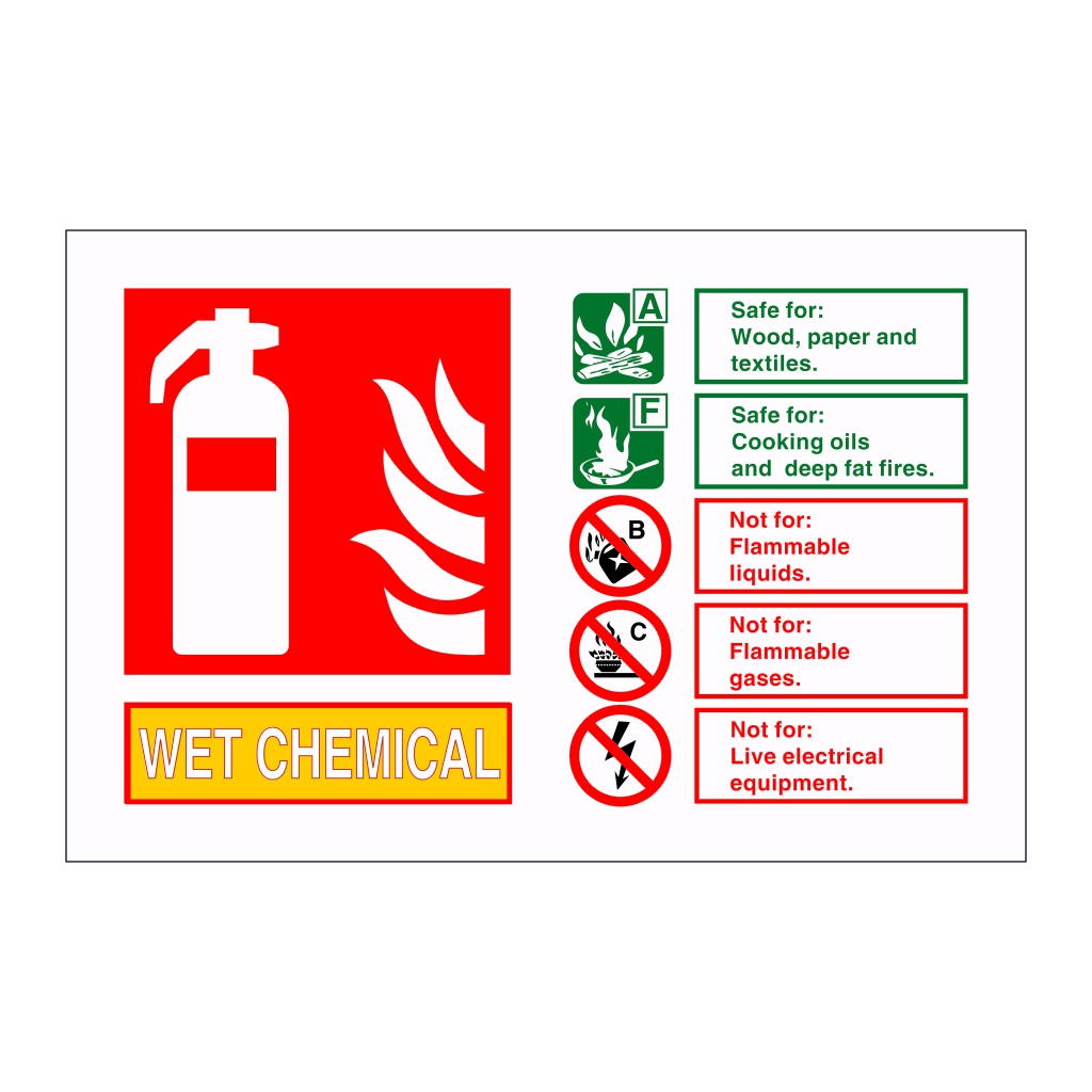 Wet chemical extinguisher identification (Marine Sign)