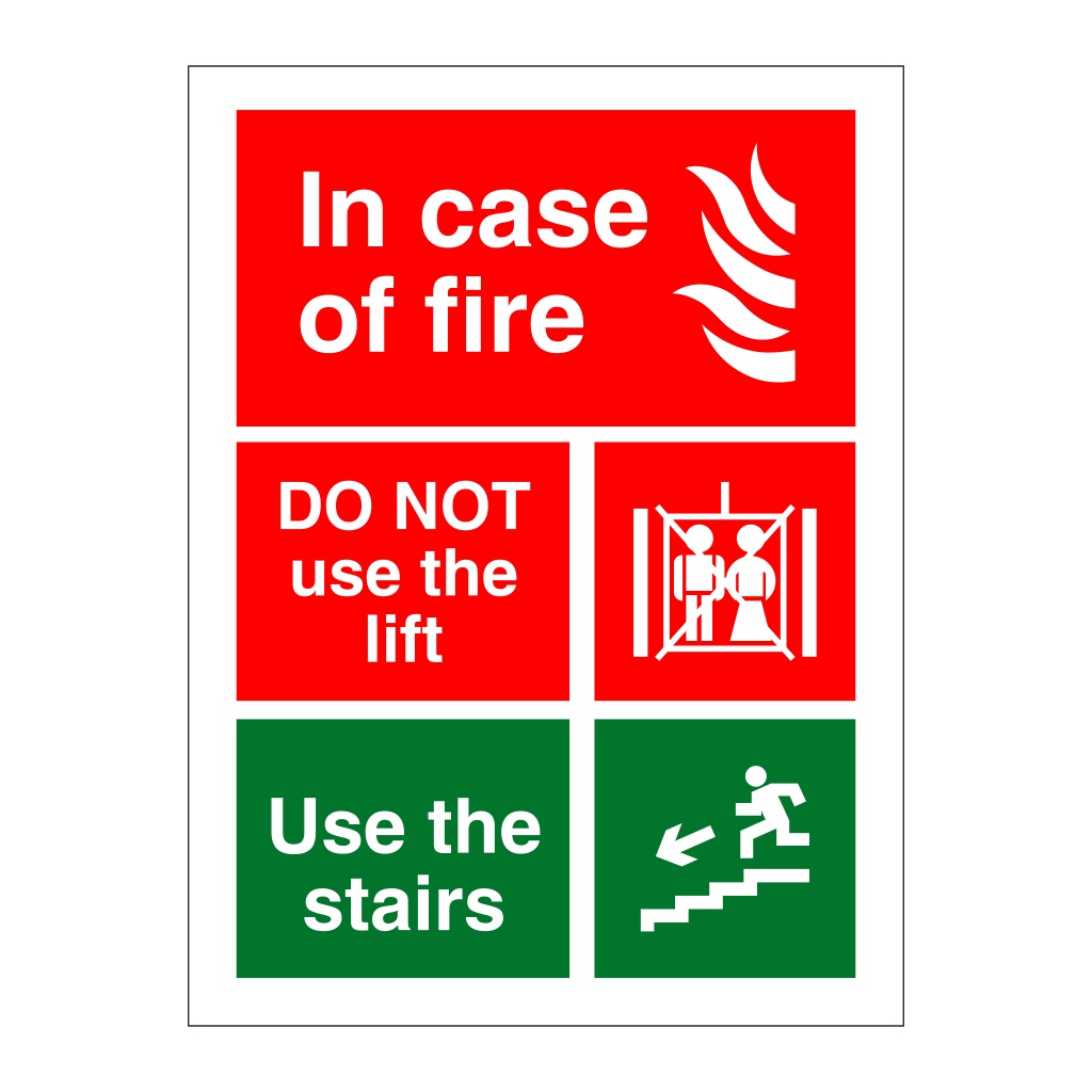 In case of fire Do not use the lift (Marine Sign)