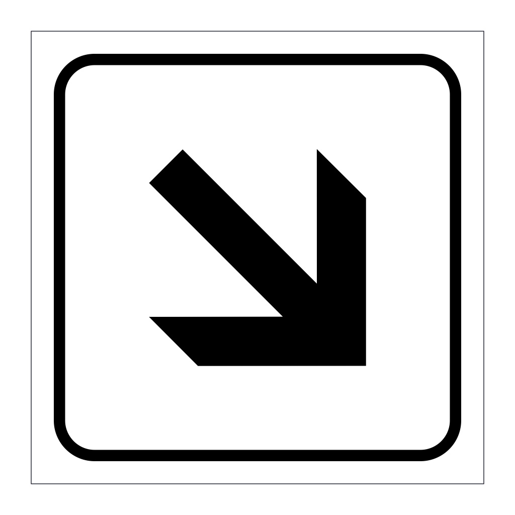 Down right directional arrow (Marine Sign)