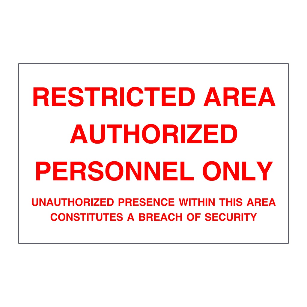Restricted area (Marine Sign) 