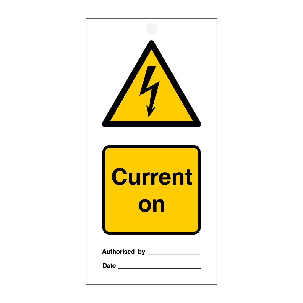 Current on tie tag Pack of 10 (Marine Sign)