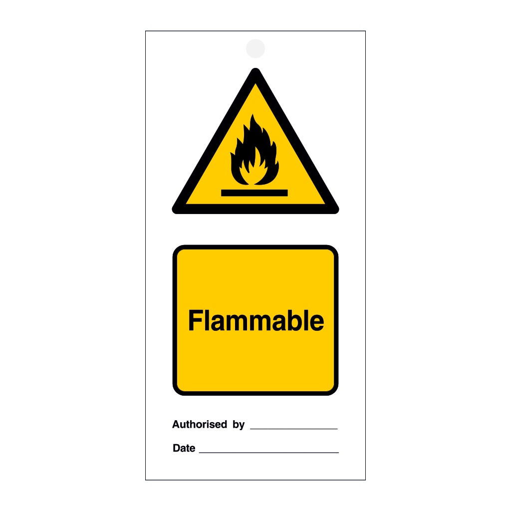 Flammable tie tag Pack of 10 (Marine Sign)