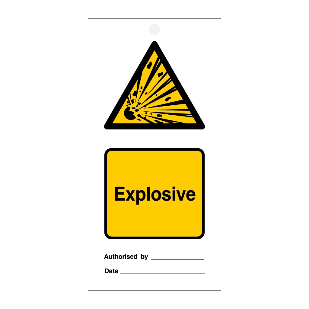 Explosive tie tag Pack of 10 (Marine Sign)