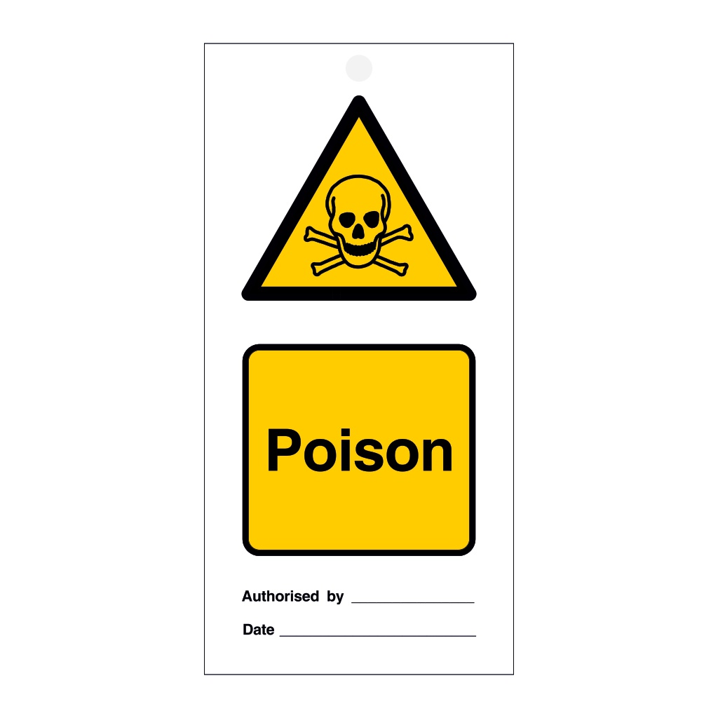 Poison Tie tag Pack of 10 (Marine Sign)