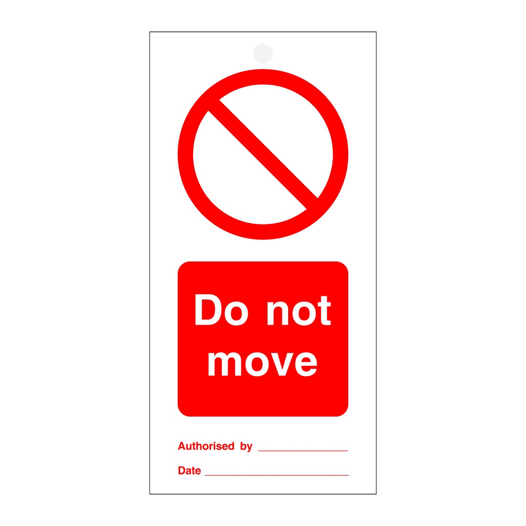 Do not move tie tag Pack of 10 (Marine Sign)