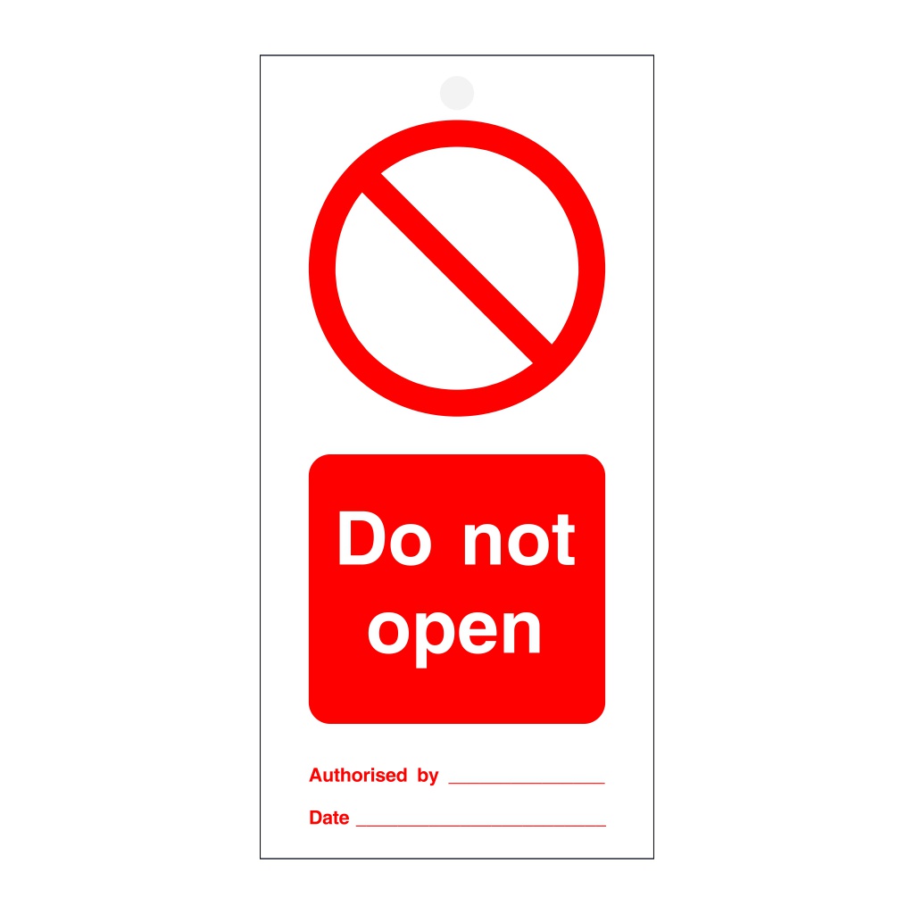 Do not open tie tag Pack of 10 (Marine Sign)