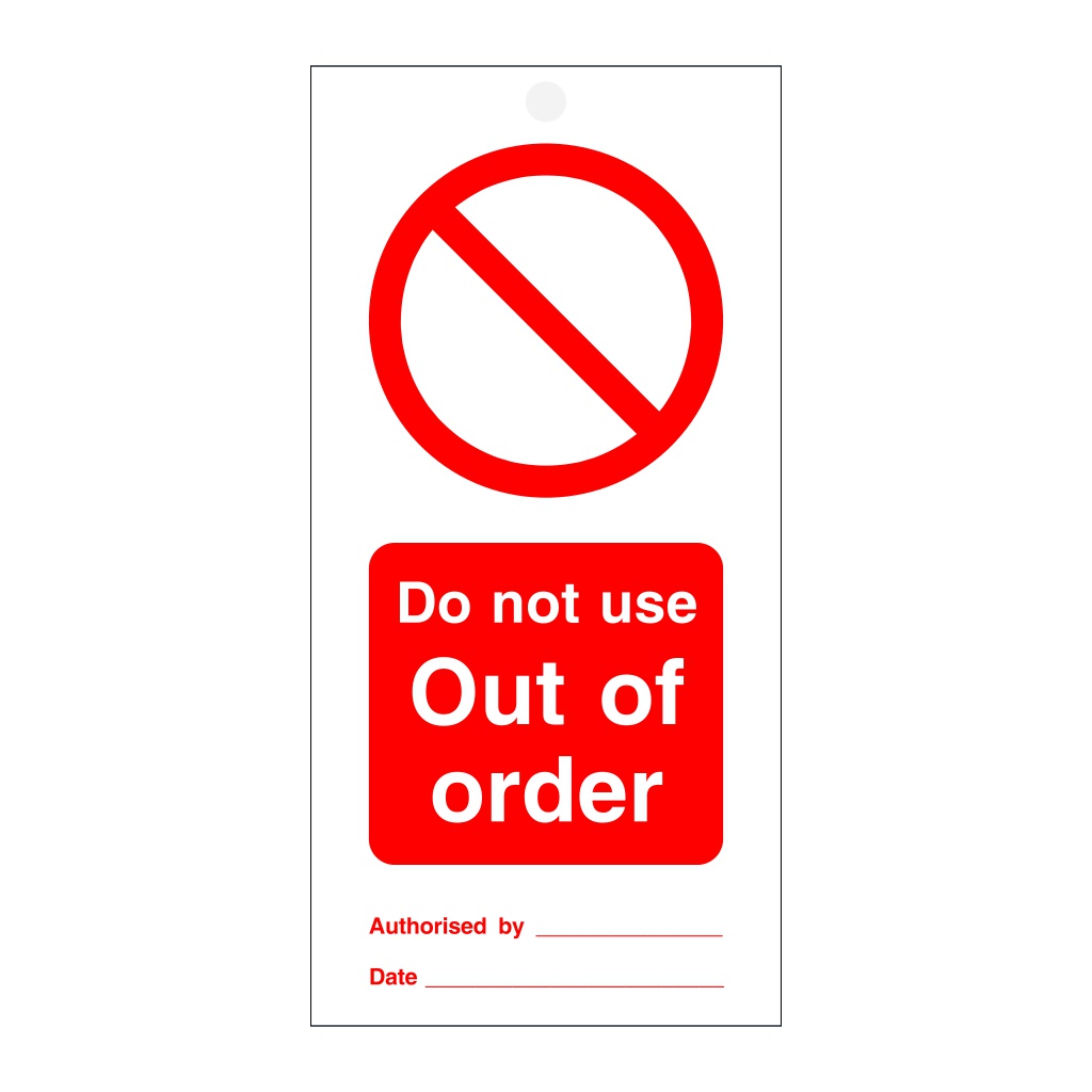 Do not use out of order tie tag Pack of 10 (Marine Sign)