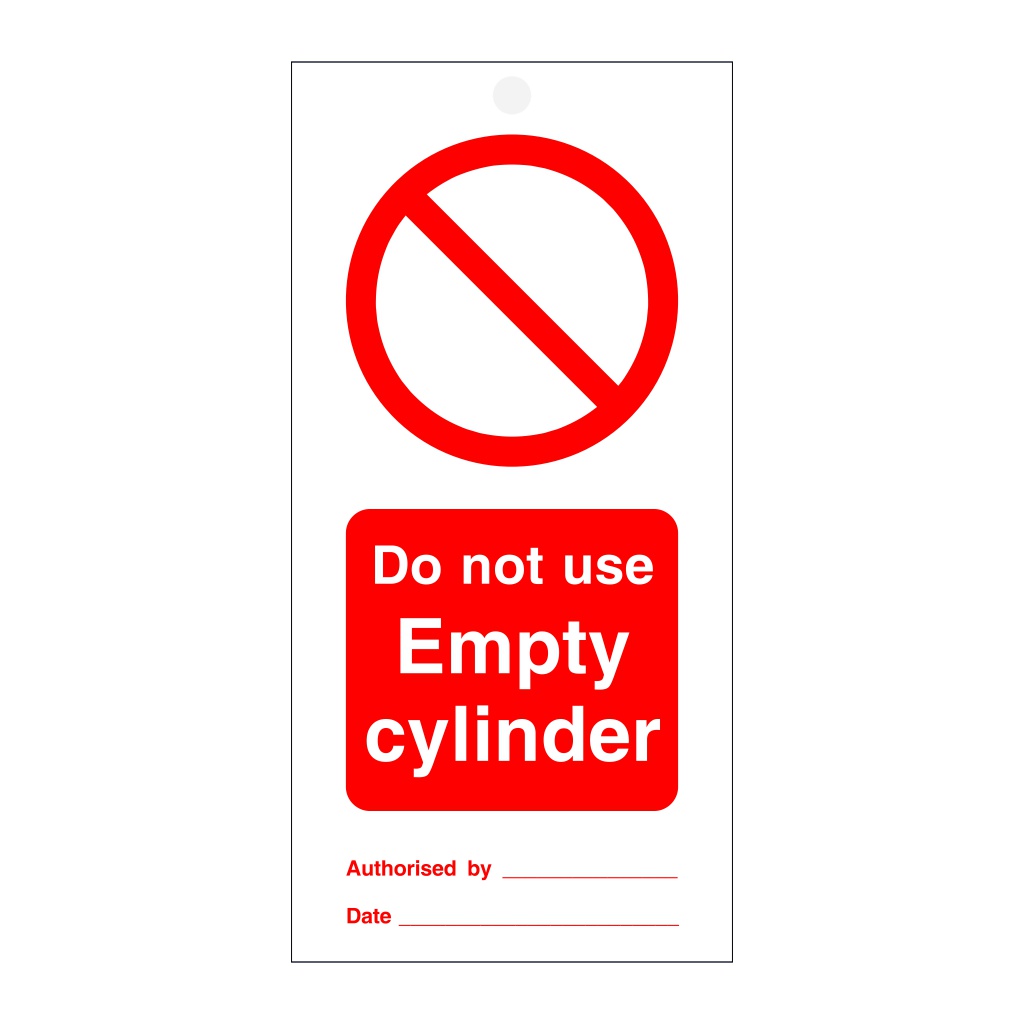 Do not use empty cylinder tie tag Pack of 10 (Marine Sign)
