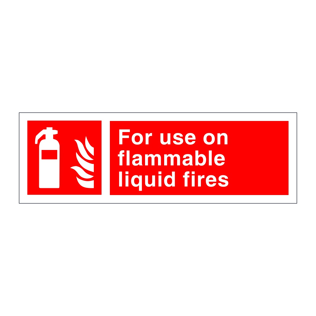 Fire extinguisher for use on flammable liquid fires (Marine Sign)