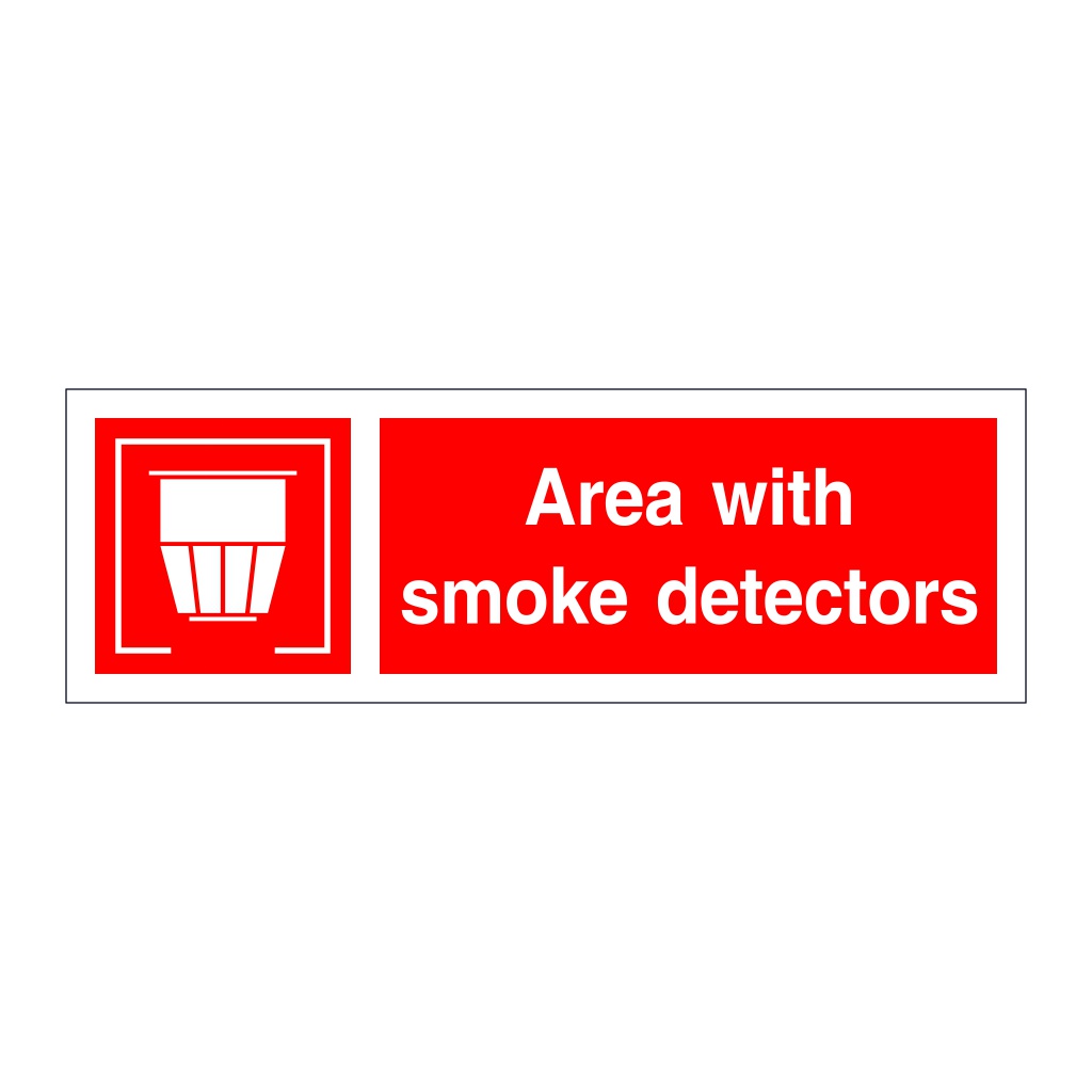 Area with smoke detectors with text (Marine Sign)