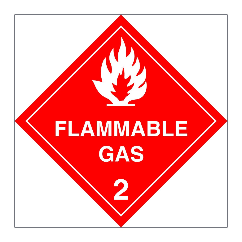 Hazard diamond Class 2.1 Flammable gas (Marine Sign)