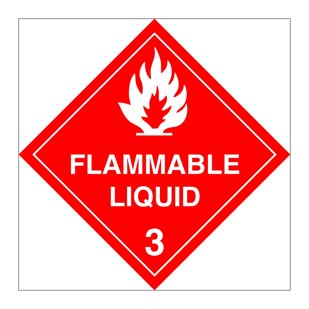 Hazard diamond Class 3 Flammable liquid White (Marine Sign)