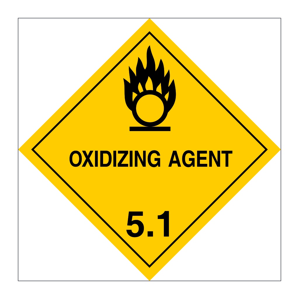 Hazard diamond Class 5.1 Oxidizing agent (Marine Sign)