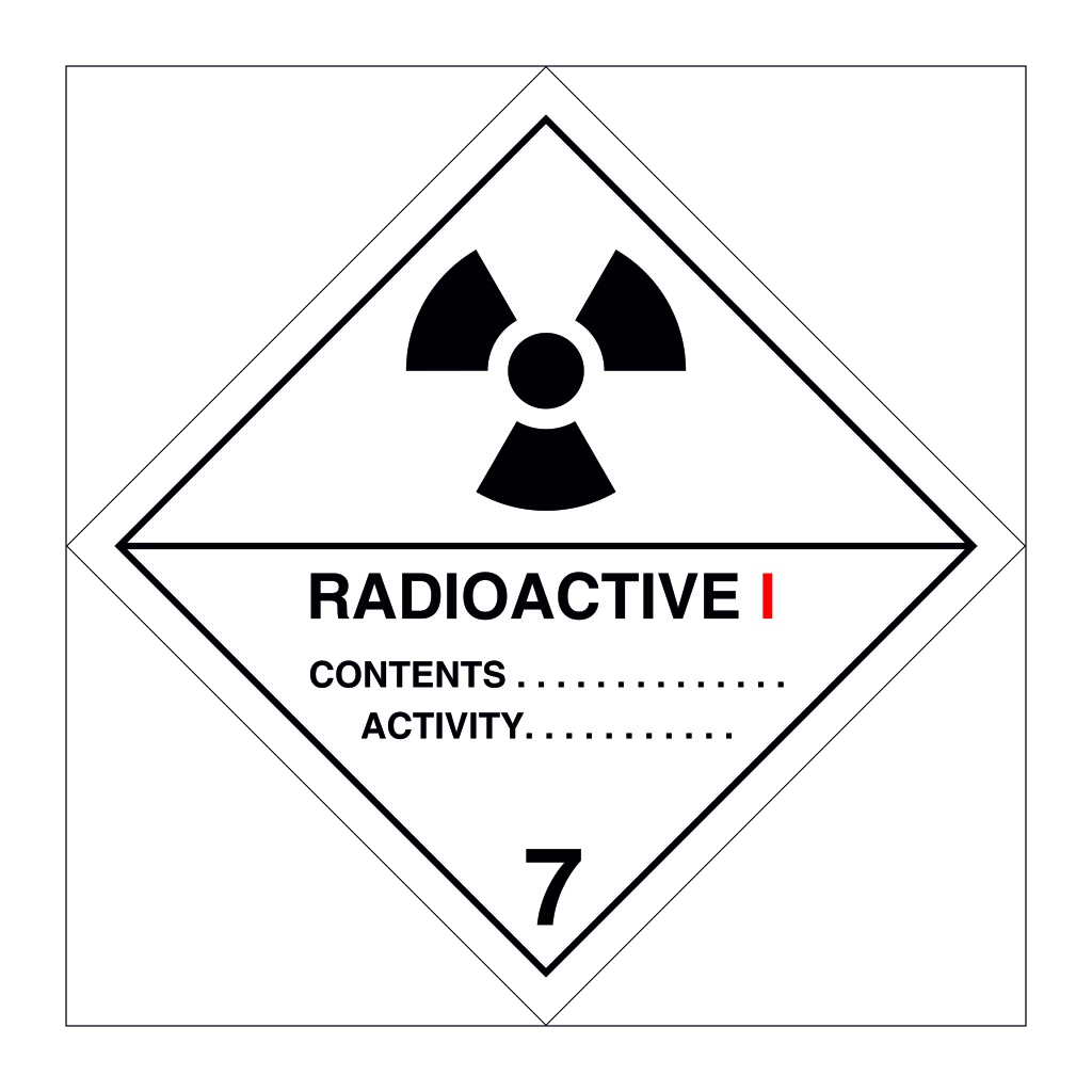 Hazard diamond Class 7 Radioactive category I (Marine Sign)