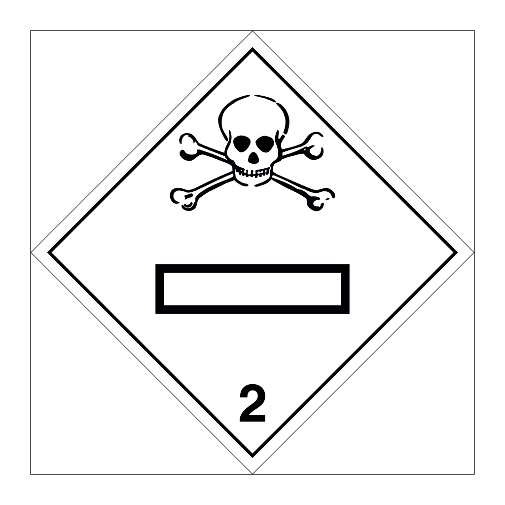 Hazard diamond Class 2.3 Toxic gases UN numbers display (Marine Sign)