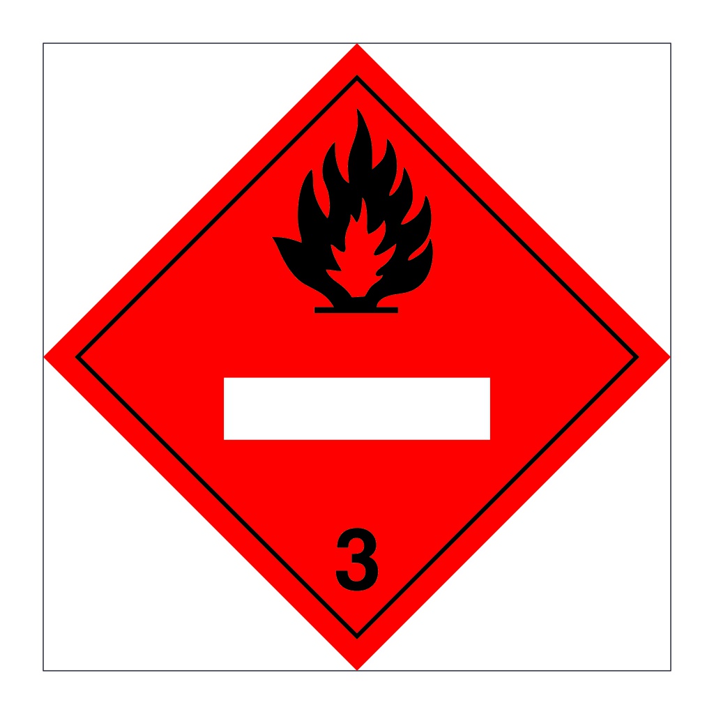 Hazard diamond Class 3 Flammable liquids UN numbers display (Marine Sign)