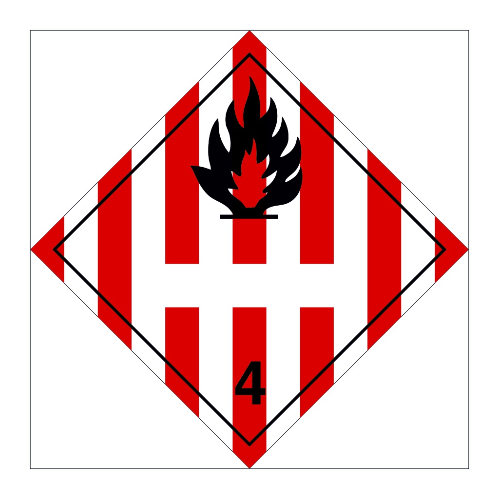 Hazard diamond Class 4.1 Flammable solids UN numbers Display (Marine Sign)