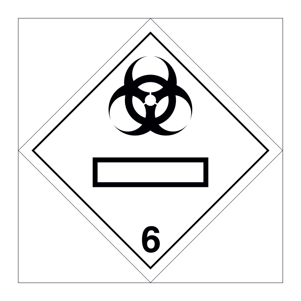 Hazard diamond Class 6.2 Infectious substance UN numbers display (Marine Sign)