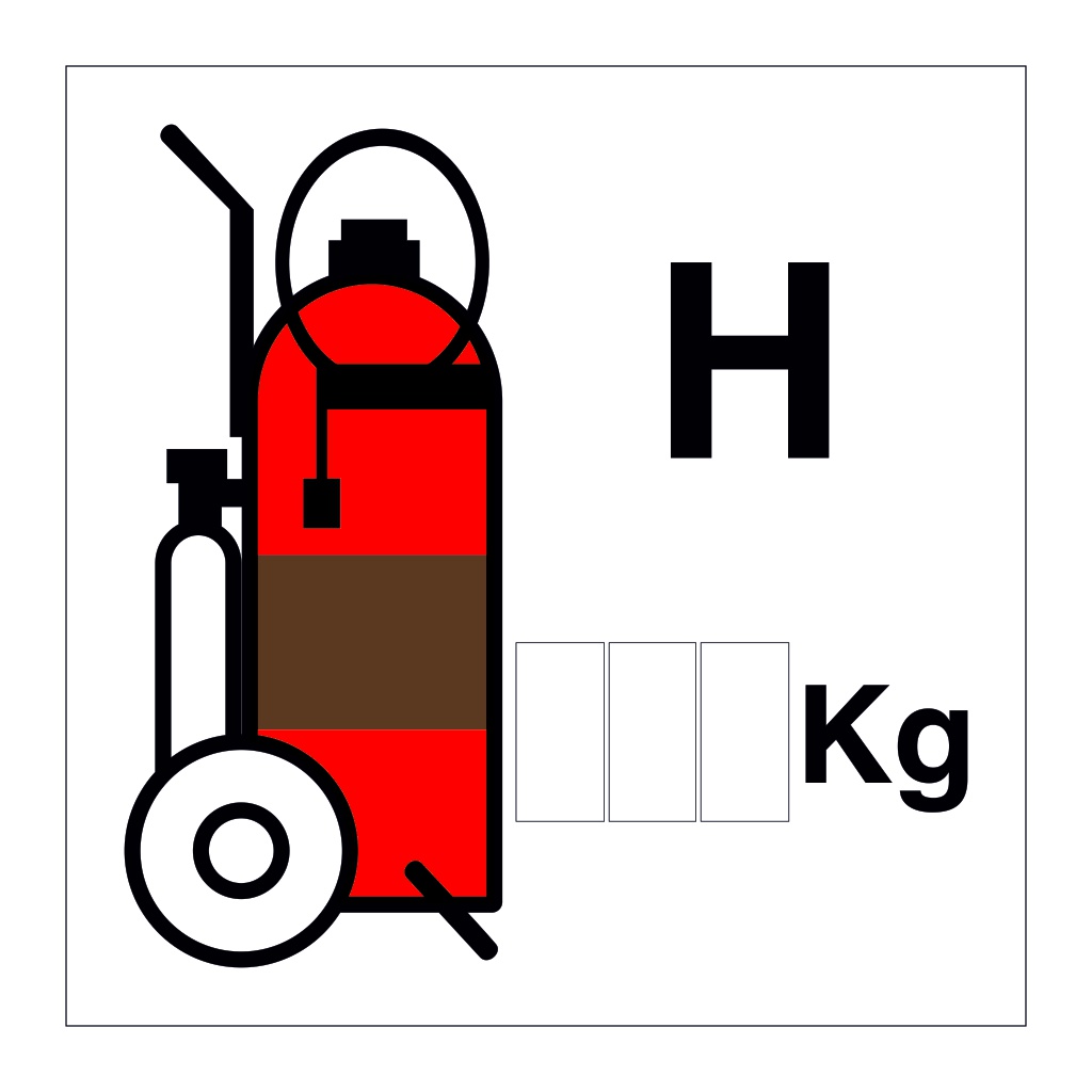 Halon wheeled fire extinguisher (Marine Sign)