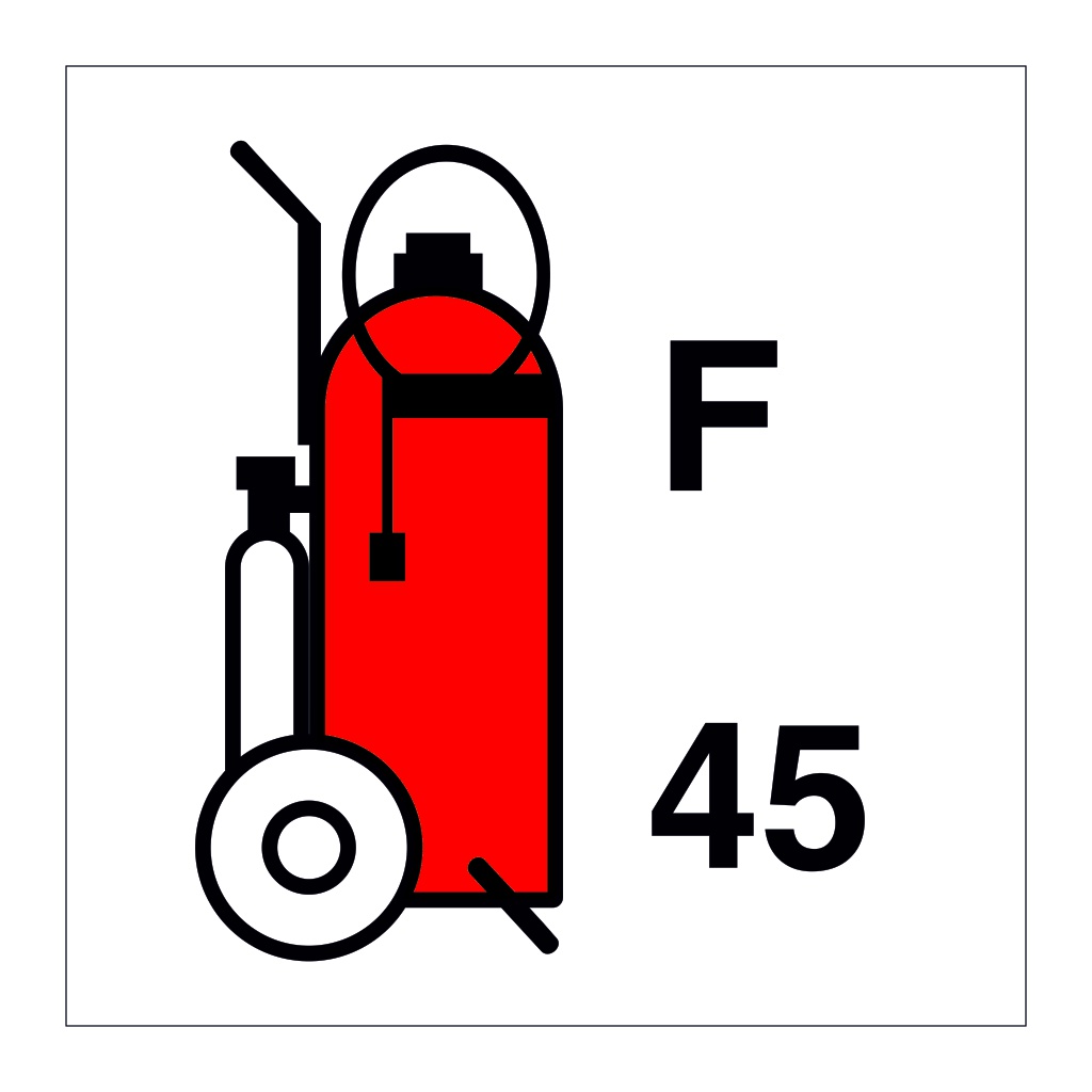 45L Wheeled foam fire extinguisher (Marine Sign)