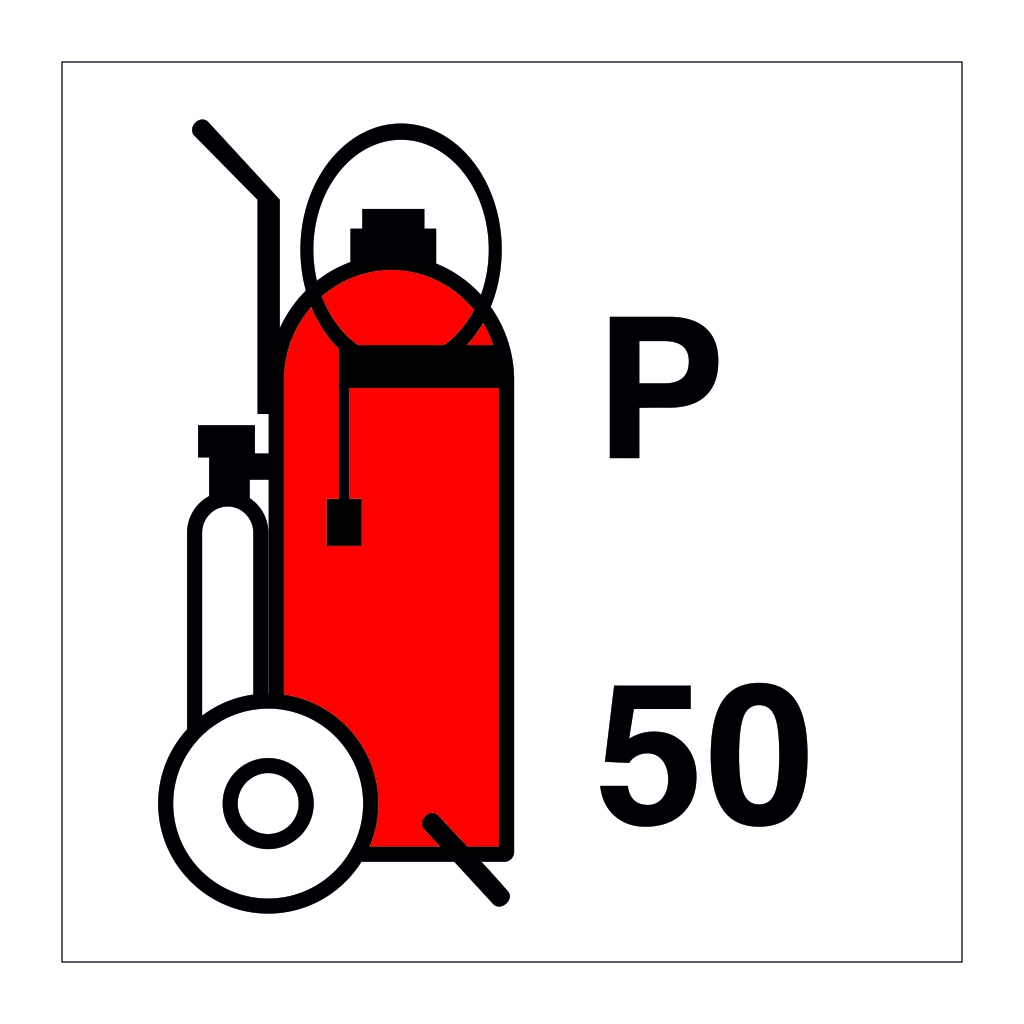 50kg Wheeled powder fire extinguisher (Marine Sign)